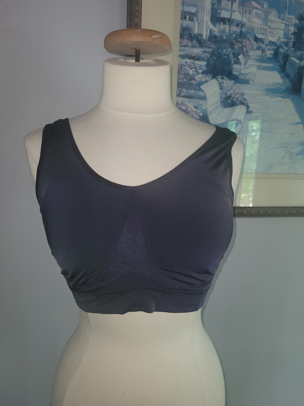 Seamless Black Wireless Crop Bralette - Women Intimates Size XL
